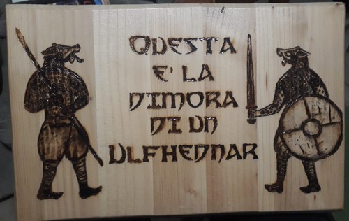 Legno pirografato viking - legno,
